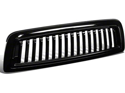 Vertical Fence Style Upper Replacement Grille; Gloss Black (10-12 RAM 3500)