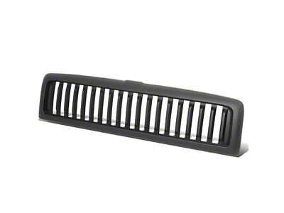 Vertical Fence Style Upper Replacement Grille; Matte Black (94-02 RAM 3500)