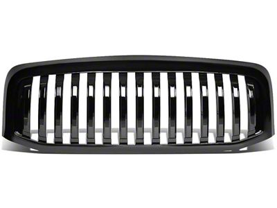 Vertical Style Upper Replacement Grille; Black (07-09 RAM 3500)