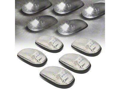White LED Roof Cab Lights; Chrome (99-02 RAM 3500)
