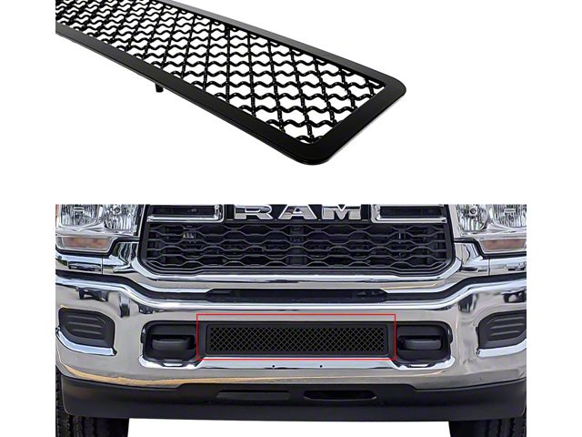 Wire Mesh Lower Bumper Grille Overlay; Black (19-24 RAM 3500 w/o Front Parking Sensors)