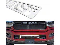 Wire Mesh Lower Bumper Grille Overlay; Polished (19-24 RAM 3500 w/ Front Parking Sensors)