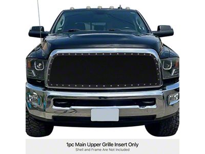 Wire Mesh Rivet Style Upper Overlay Grille; Black (10-13 RAM 3500)