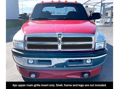 Wire Mesh Upper Grille Overlay; Black (94-02 RAM 3500 w/o Sport Package)