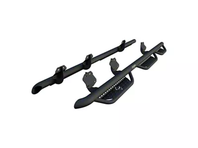 Ranch Hand Midnight Series 6-Step Wheel to Wheel Side Step Bars; Matte Black (15-25 F-150 SuperCrew w/ 6-1/2-Foot Bed)