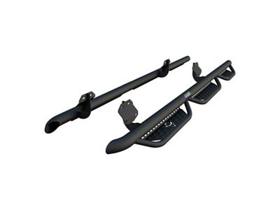 Ranch Hand Midnight Series 6-Step Wheel to Wheel Side Step Bars; Matte Black (17-25 F-250 Super Duty SuperCab w/ 6-3/4-Foot Bed)