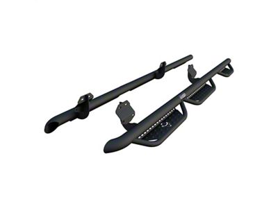 Ranch Hand Midnight Series 6-Step Wheel to Wheel Side Step Bars; Matte Black (17-25 F-250 Super Duty SuperCab w/ 8-Foot Bed)