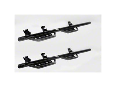 Ranch Hand Legend Series 4-Step Wheel to Wheel Side Step Bars; Gloss Black (17-25 F-350 Super Duty SuperCab w/ 6-3/4-Foot Bed)