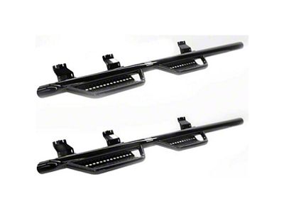 Ranch Hand Legend Series 4-Step Wheel to Wheel Side Step Bars; Gloss Black (17-25 F-350 Super Duty SuperCab w/ 8-Foot Bed)