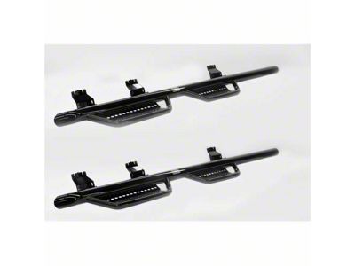 Ranch Hand Legend Series 4-Step Wheel to Wheel Side Step Bars; Gloss Black (17-25 F-350 Super Duty SuperCrew DRW w/ 8-Foot Bed)