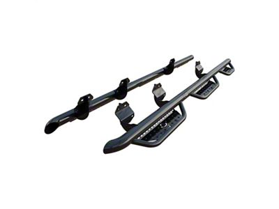 Ranch Hand Legend Series 6-Step Wheel to Wheel Side Step Bars; Gloss Black (17-25 F-350 Super Duty SuperCrew DRW w/ 8-Foot Bed)