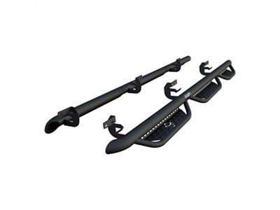 Ranch Hand Midnight Series 6-Step Wheel to Wheel Side Step Bars; Matte Black (09-18 RAM 1500 Crew Cab w/ 6.4-Foot Box)