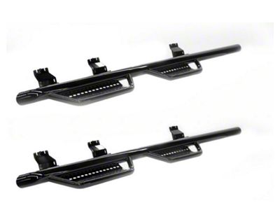 Ranch Hand Legend Series 4-Step Wheel to Wheel Side Step Bars; Gloss Black (10-18 RAM 2500 Crew Cab w/ 8-Foot Box)