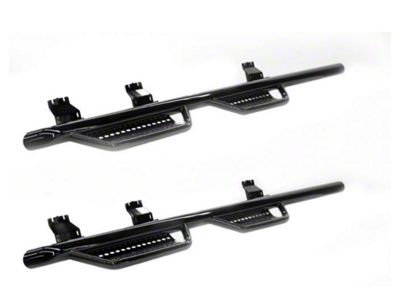 Ranch Hand Legend Series 4-Step Wheel to Wheel Side Step Bars; Gloss Black (14-18 Sierra 1500 Double Cab)