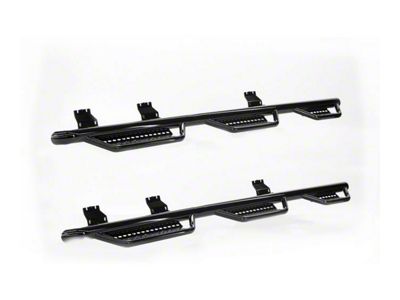 Ranch Hand 6-Step Wheel to Wheel Side Step Bars; Black (14-18 Sierra 1500 Double Cab)