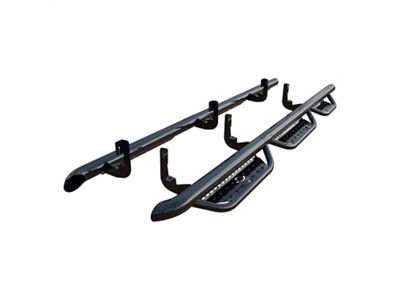 Ranch Hand Legend Series 6-Step Wheel to Wheel Side Step Bars; Gloss Black (19-25 Sierra 1500 Crew Cab w/ 6.50-Foot Standard Box)