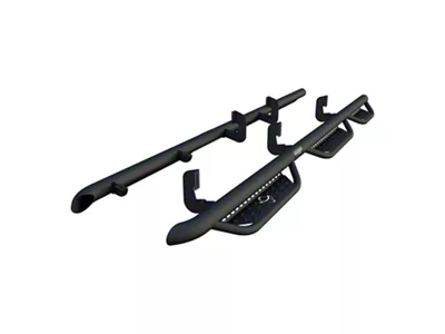 Ranch Hand Midnight Series 6-Step Wheel to Wheel Side Step Bars; Matte Black (14-18 Sierra 1500 Crew Cab w/ 6.50-Foot Standard Box)