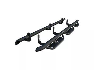 Ranch Hand Midnight Series 6-Step Wheel to Wheel Side Step Bars; Matte Black (19-25 Sierra 1500 Crew Cab w/ 6.50-Foot Standard Box)