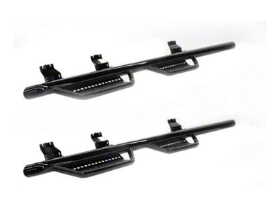 Ranch Hand Legend Series 4-Step Wheel to Wheel Side Step Bars; Gloss Black (17-19 6.6L Duramax Sierra 2500 HD Double Cab w/ 8-Foot Long Box)
