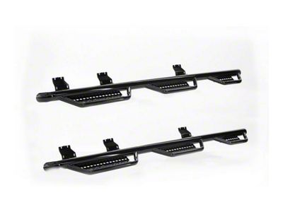 Ranch Hand Legend Series 6-Step Wheel to Wheel Side Step Bars; Gloss Black (15-19 6.0L Sierra 2500 HD Double Cab w/ 8-Foot Long Box)
