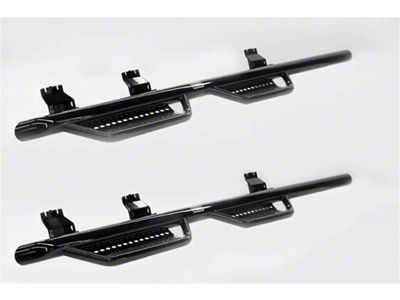 Ranch Hand 4-Step Wheel to Wheel Side Step Bars; Black (17-19 6.6L Duramax Sierra 3500 HD Crew Cab w/ 8-Foot Long Box)