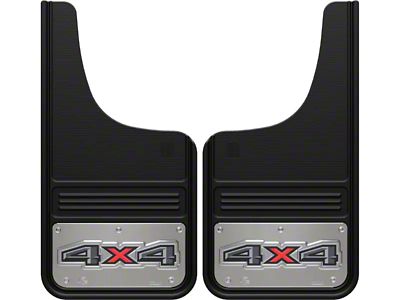 12-Inch x 23-Inch Mud Flaps with 4x4 Logo; Front or Rear (Universal; Some Adaptation May Be Required)