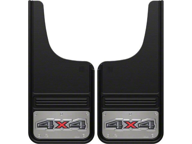 12-Inch x 26-Inch Mud Flaps with 4x4 Logo; Front or Rear (Universal; Some Adaptation May Be Required)