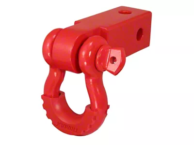 2-Inch Receiver Hitch D-Ring; 3/4-Inch Diameter; Red