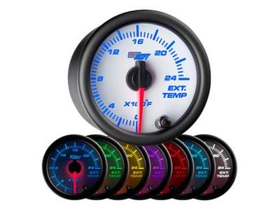 2400-Degree Exhaust Gas Temperature Gauge; White 7 Color (Universal; Some Adaptation May Be Required)