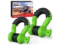 3/4-Inch D-Ring Shackles; Green 