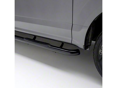 3-Inch Round Side Step Bars; Black (19-25 Ranger SuperCrew)