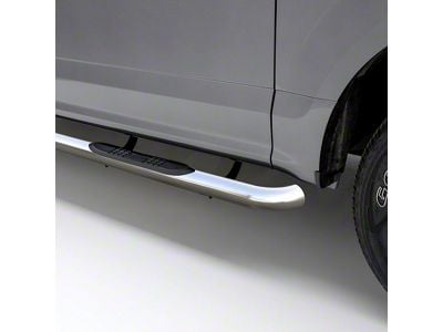 3-Inch Round Side Step Bars; Polished Stainless (19-25 Ranger SuperCrew)