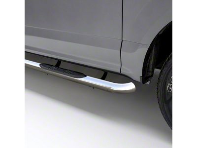 3-Inch Round Side Step Bars; Polished Stainless (19-24 Ranger SuperCrew)