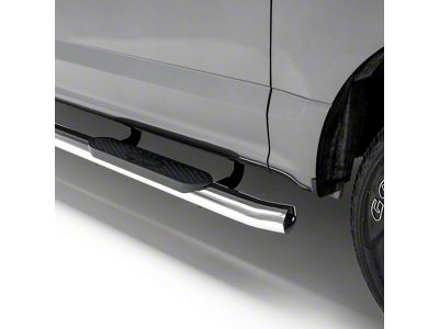 4-Inch Round Side Step Bars; Polished Stainless (19-24 Ranger SuperCrew)