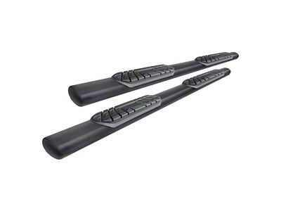 4-Inch Straight Oval Side Step Bars; Textured Black (19-23 Ranger SuperCab)