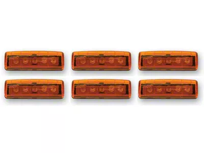 5-Diode Single Row LED Light Pack; Amber; 6-Pack (Universal; Some Adaptation May Be Required)