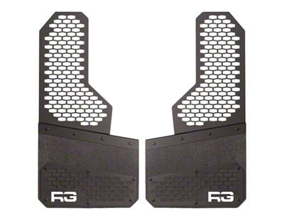 8-Inch Rek Mesh Offset Mud Flaps; Front or Rear; White (Universal; Some Adaptation May Be Required)
