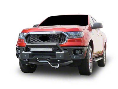 Armour III Heavy Duty Winch Front Bumper with 20-Inch LED Light Bar and 12K Synthetic Rope Winch (19-23 Ranger)