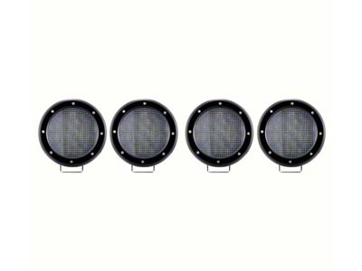 Atlas Roll Bar with 5.30-Inch Red Round Flood LED Lights; Black (19-25 Ranger)