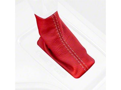 Automatic Transmission Shifter Boot; Black Leather with Red Stitching (19-24 Ranger)