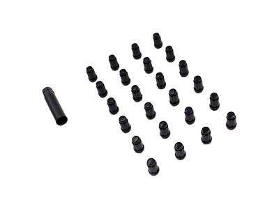 Black 6-Spline Lug Nut Kit; 12mm x 1.5; Set of 24 (19-24 Ranger)