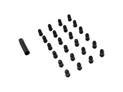 Black 6-Spline Lug Nut Kit; 12mm x 1.5; Set of 24 (19-23 Ranger)