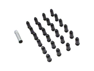 Black ET Truck Spline Lug Nut Kit; 12mm x 1.5; Set of 24 (19-25 Ranger)