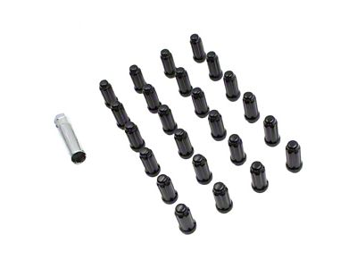 Black ET Truck Spline Lug Nut Kit; 12mm x 1.5; Set of 24 (19-24 Ranger)