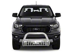 Bull Bar with 5.30-Inch Black Round Flood LED Lights; Stainless Steel (19-23 Ranger)