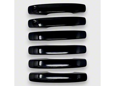 Chrome Delete Door Handle Covers; Gloss Black (24-26 Ranger)