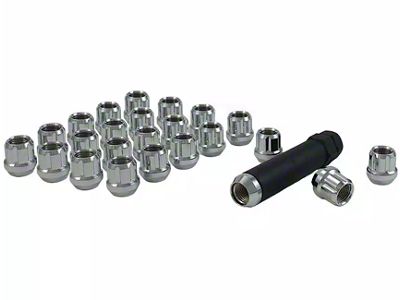 Chrome Open End Spline Lug Nuts; M12 x 1.5; Set of 24 (19-25 Ranger)