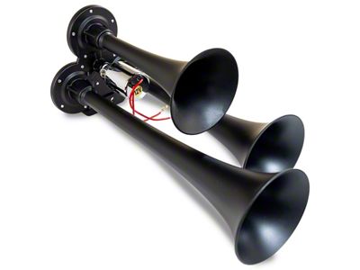 Compact Triple Air Horn System; Black; Zinc Alloy (Universal; Some Adaptation May Be Required)