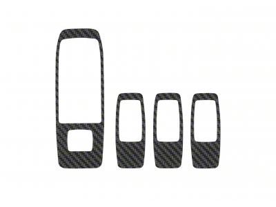 Door Switch Panel Accent Trim; Raw Carbon Fiber (19-23 Ranger)