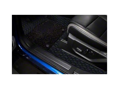 Double Layer Diamond Front and Rear Floor Mats; Base Layer Black and Top Layer Black (19-24 Ranger SuperCrew)